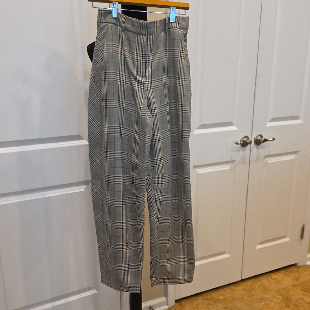 Women's Barrel Plaid Dress Pants